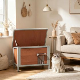Wooden Cat House (Option: Brown)