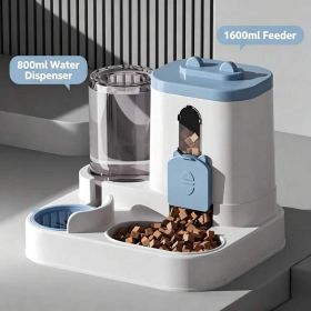 4 Colors Gravity Pet Feeder Water Dispenser Cute Cat Shaped Automatic Food Water Bowl Large Capacity Detachable Stable Anti Slip Base Feeding Sup (Option: S FAD BULE)