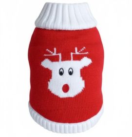 Combed Cotton Red Rudolph Holiday Dog Sweater (size: 3X-Large)