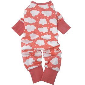 CuddlePup Dog Pajamas Fluffy Clouds (Color: Coral, size: large)