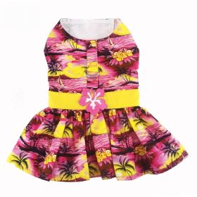 Tropical Sunset Dog Dress with Matching Leash (Color: Tropical Sunset, size: large)