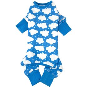 CuddlePup Dog Pajamas Fluffy Clouds (Color: Blue, size: medium)