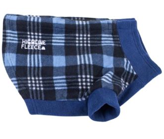 Highline Fleece Dog Coat (Color: Blue Plaid, size: Size 12)
